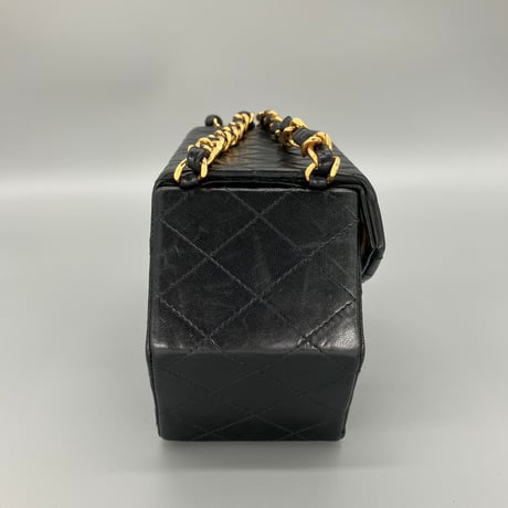 CHANEL (シャネル) ヴィンテージ ミニマトラッセ ターンロック ココマーク ダブルチェーン ショルダーバッグ