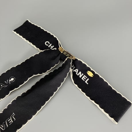 CHANEL (シャネル) ヴィンテージ リボン ロゴ ブローチ