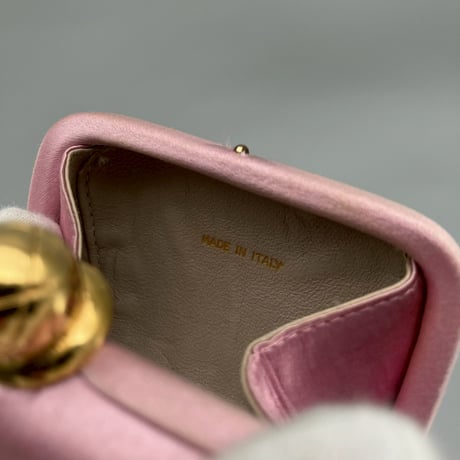 CHANEL (シャネル) ヴィンテージ サテン マトラッセ ピンク ミニポーチ ハンドバッグ