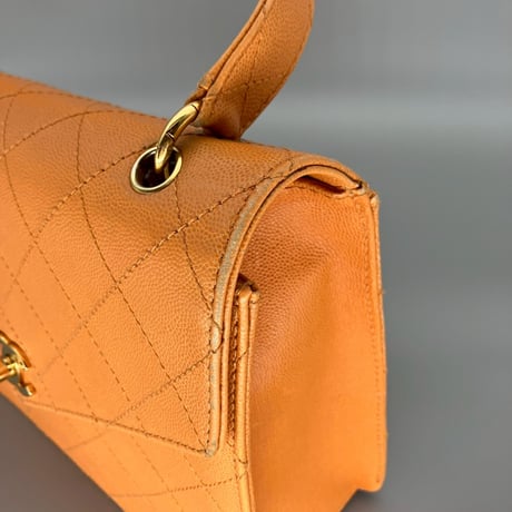 CHANEL (シャネル) ヴィンテージ マトラッセ キャビアスキン ターンロック ココマーク ハンドバッグ