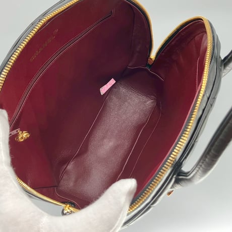 CHANEL (シャネル) ヴィンテージ パリ限定 マトラッセ ココマーク ラムスキン ハンドバッグ