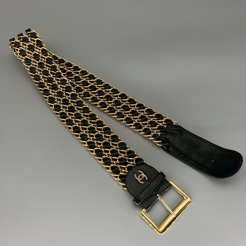 CHANEL (シャネル) ヴィンテージ ココマーク 三連チェーン ベルト