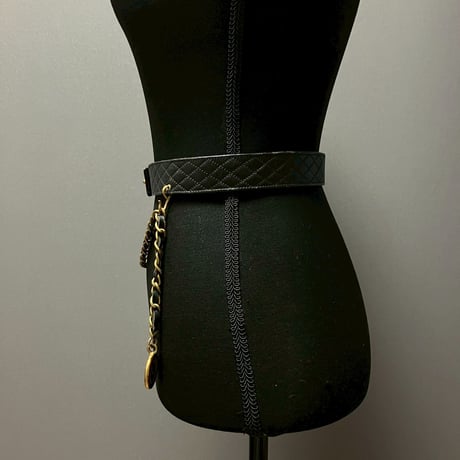 CHANEL (シャネル) ヴィンテージ マトラッセ ターンロック ココマーク チェーン ベルト