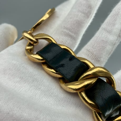 CHANEL (シャネル) ヴィンテージ デカココ ココマーク レザー チェーンベルト