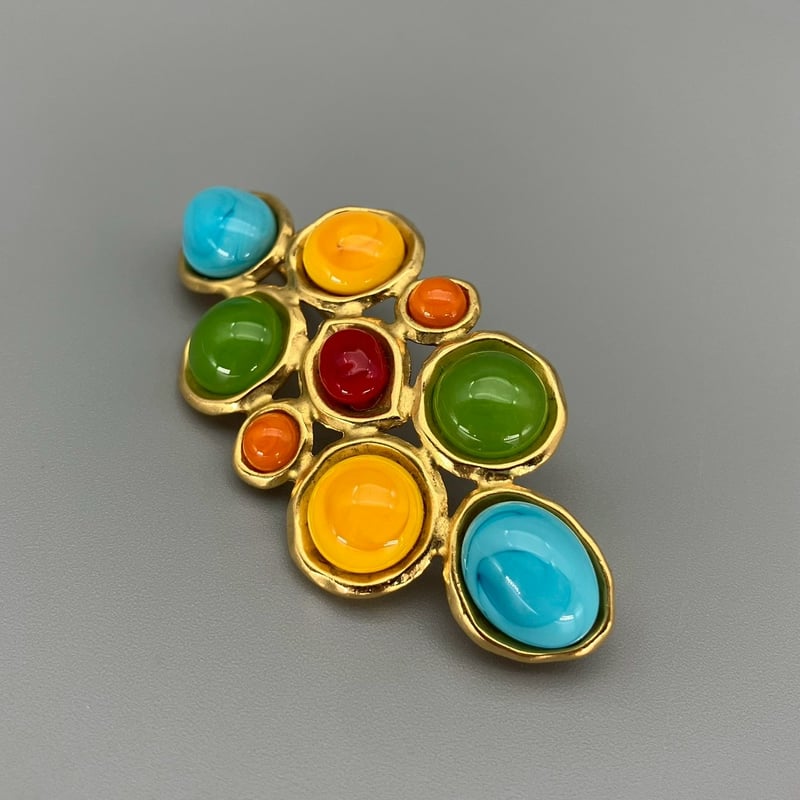 CHANEL ブローチ グリポア 01A カラーストーン ココマーク CHANEL (シャネル) ヴィンテージ カラーストーン グリポア ブローチ