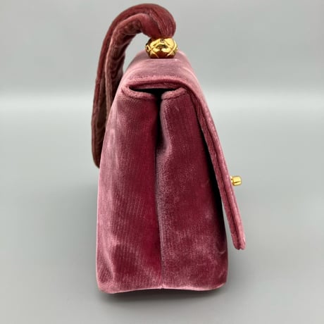 CHANEL (シャネル) ヴィンテージ ベロア ベルベット ターンロック ココマーク ミニハンドバッグ