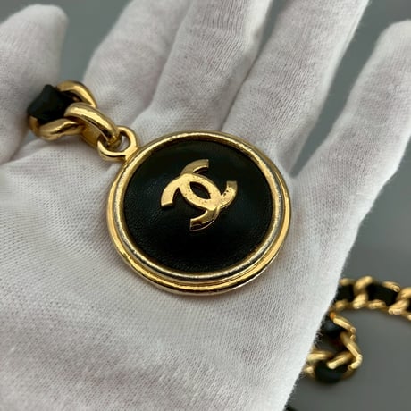 CHANEL (シャネル) ヴィンテージ ココマーク レザー チェーンベルト