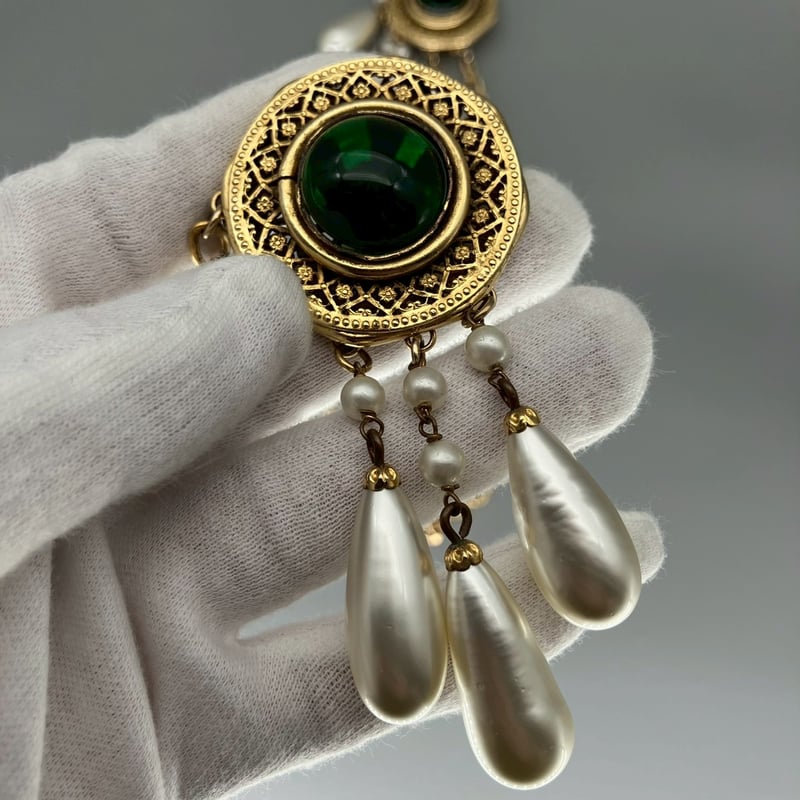 CHANEL (シャネル) ヴィンテージ カラーストーン グリポア パール