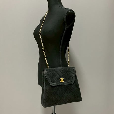 CHANEL (シャネル) ヴィンテージ スエード ターンロック ココマーク ショルダーバッグ