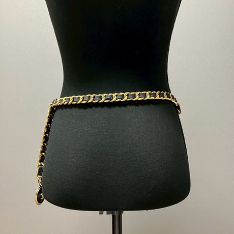 CHANEL (シャネル) ヴィンテージ ココマーク レザー チェーンベルト