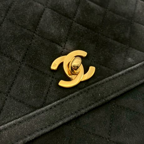 CHANEL (シャネル) ヴィンテージ スエード ターンロック ココマーク ショルダーバッグ