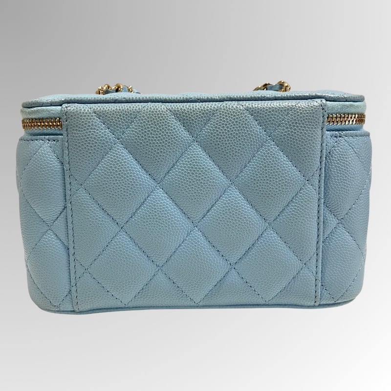 CHANEL/シャネル/キャビアスキン/スモールバニティ/ブルー CHANEL/シャネル/キャビアスキン/スモールバニティ/ブルー