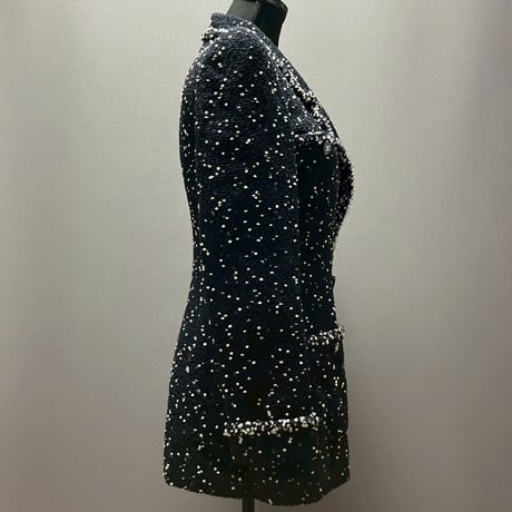 CHANEL (シャネル) ヴィンテージ ツイード 粉雪 ココボタン ジャケット