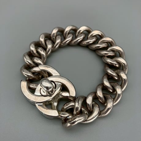 CHANEL (シャネル) ヴィンテージ ターンロック ココマーク シルバー ブレスレット