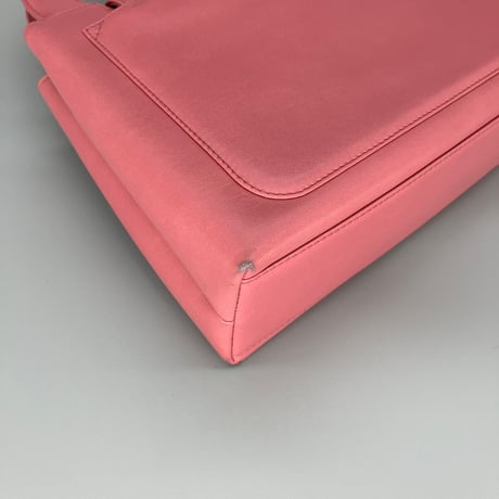 CHANEL (シャネル) ヴィンテージ ターンロック ココマーク ケリー ピンク ハンドバッグ