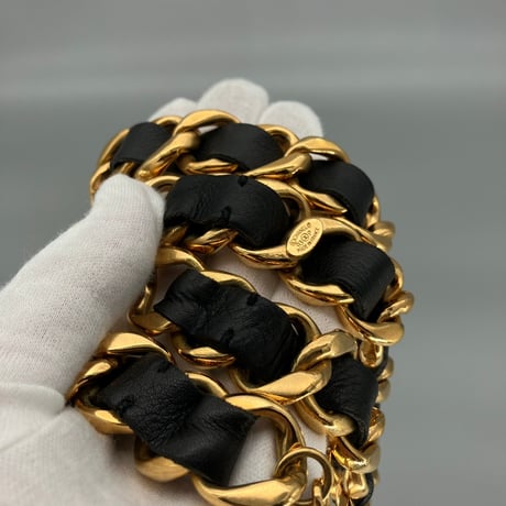 CHANEL (シャネル) ヴィンテージ デカココ ココマーク レザー チェーンベルト