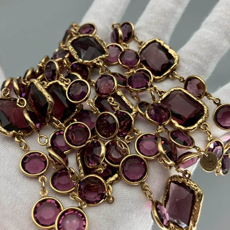 CHANEL (シャネル) ヴィンテージ ラインストーン ロングチェーン