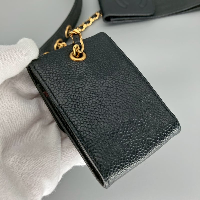 CHANEL (シャネル) ヴィンテージ キャビアスキン マルチポーチ