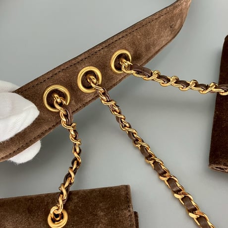 CHANEL (シャネル) ヴィンテージ スエード マルチポーチ ココマーク ベルト