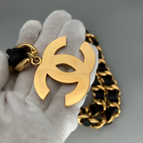 CHANEL (シャネル) ヴィンテージ デカココ ココマーク レザー チェーンベルト