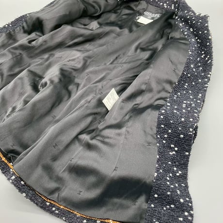 CHANEL (シャネル) ヴィンテージ ツイード 粉雪 ココボタン ジャケット