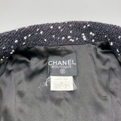 CHANEL (シャネル) ヴィンテージ ツイード 粉雪 ココボタン ジャケット