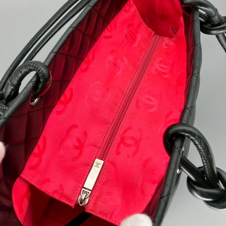 CHANEL (シャネル) ヴィンテージ マトラッセ カンボンライン ココマーク ハンドバッグ トートバッグ
