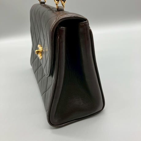 CHANEL (シャネル) ヴィンテージ マトラッセ ラムスキン ターンロック ココマーク ハンドバッグ