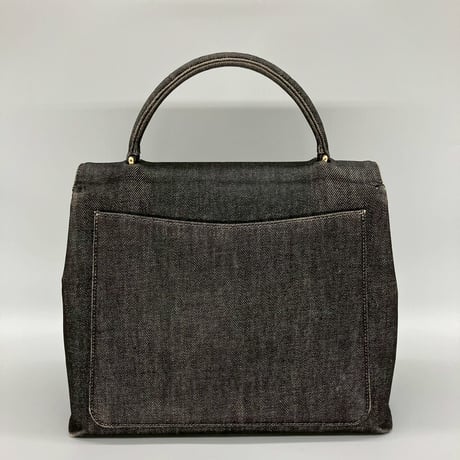 CHANEL (シャネル) ヴィンテージ デニム ターンロック ココマーク ケリー ハンドバッグ