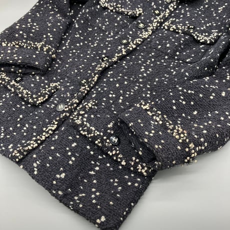 CHANEL (シャネル) ヴィンテージ 水玉 ココボタン ツイード ジャケット