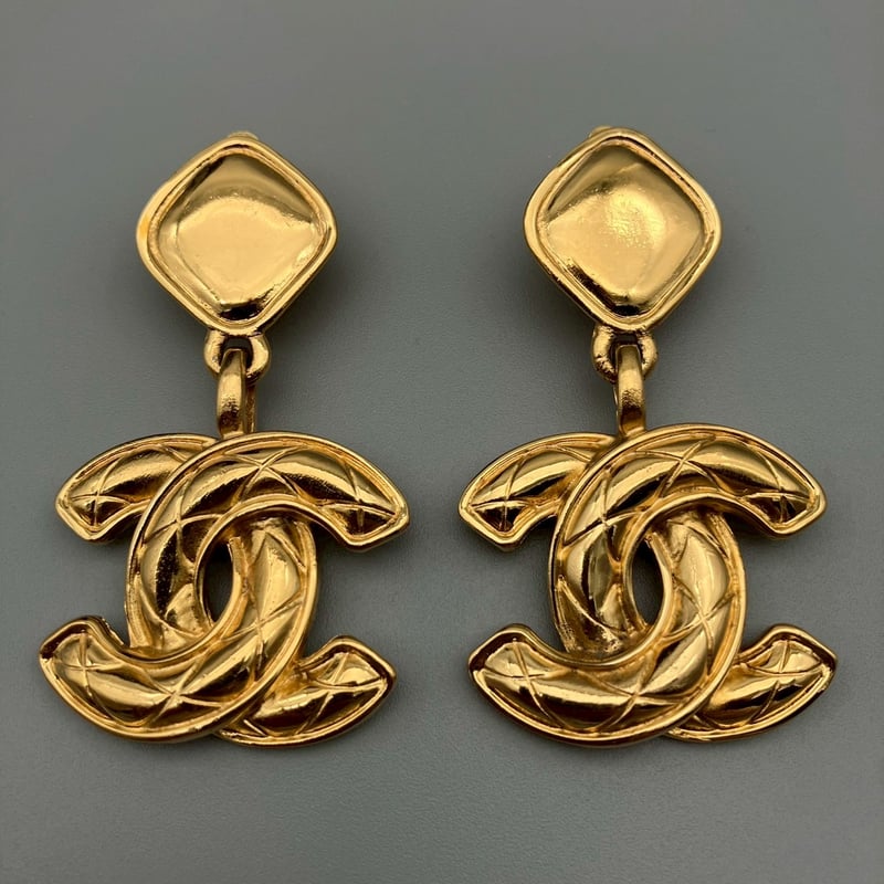 CHANEL (シャネル) ヴィンテージ マトラッセ デカココ イヤリング