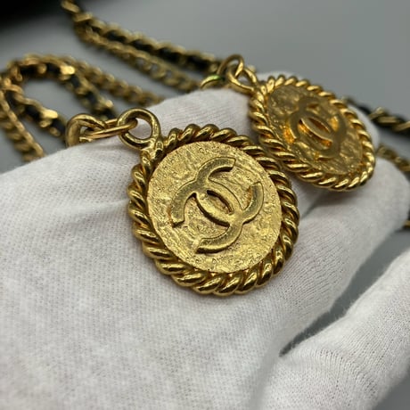 CHANEL (シャネル) ヴィンテージ ココマーク ダブルチェーン ベルト