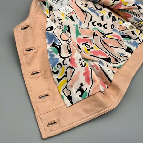 CHANEL (シャネル) ヴィンテージ ラムスキン レザー ベージュ ココボタン ベスト