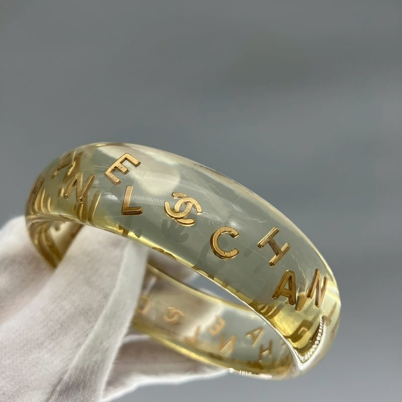 CHANEL (シャネル) ヴィンテージ クリア ココマーク ロゴ バングル