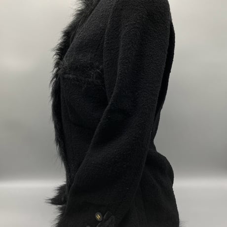 CHANEL (シャネル) ヴィンテージ ツイード ファー ココボタン ジャケット