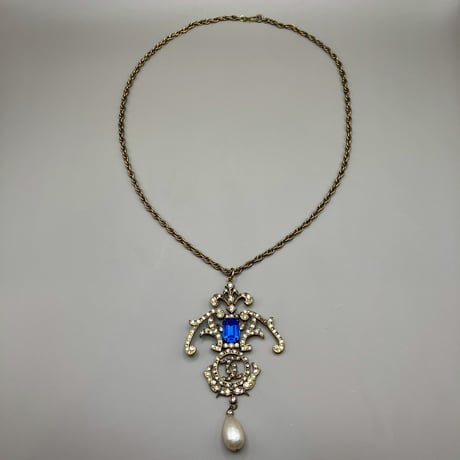 CHANEL (シャネル) ヴィンテージ ココマーク ラインストーン ネックレス