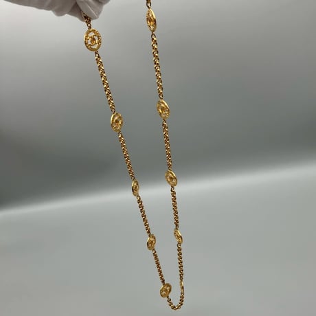 CHANEL (シャネル) ヴィンテージ ココマーク ロゴ ラウンド ネックレス