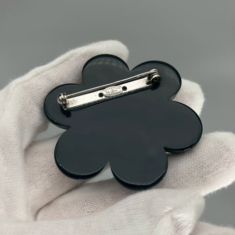 CHANEL (シャネル) ヴィンテージ カメリア ココマーク ブラック ブローチ