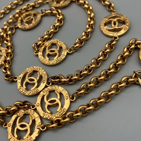 CHANEL (シャネル) ヴィンテージ ココマーク ロゴ ラウンド ネックレス