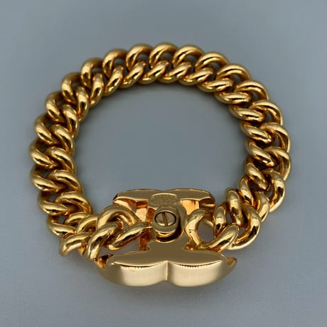 CHANEL (シャネル) ヴィンテージ デカココ ココマーク ターンロック ブレスレット