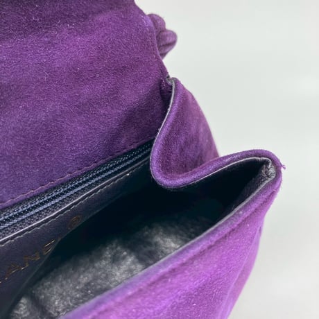 CHANEL (シャネル) ヴィンテージ スエード ツイスト ターンロック ココマーク ハンドバッグ