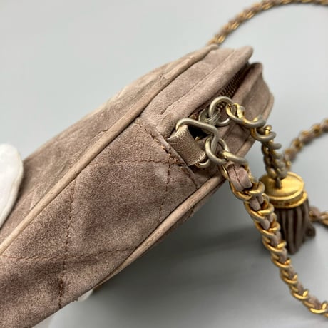 CHANEL (シャネル) ヴィンテージ ラウンド スエード フリンジ ショルダーバッグ