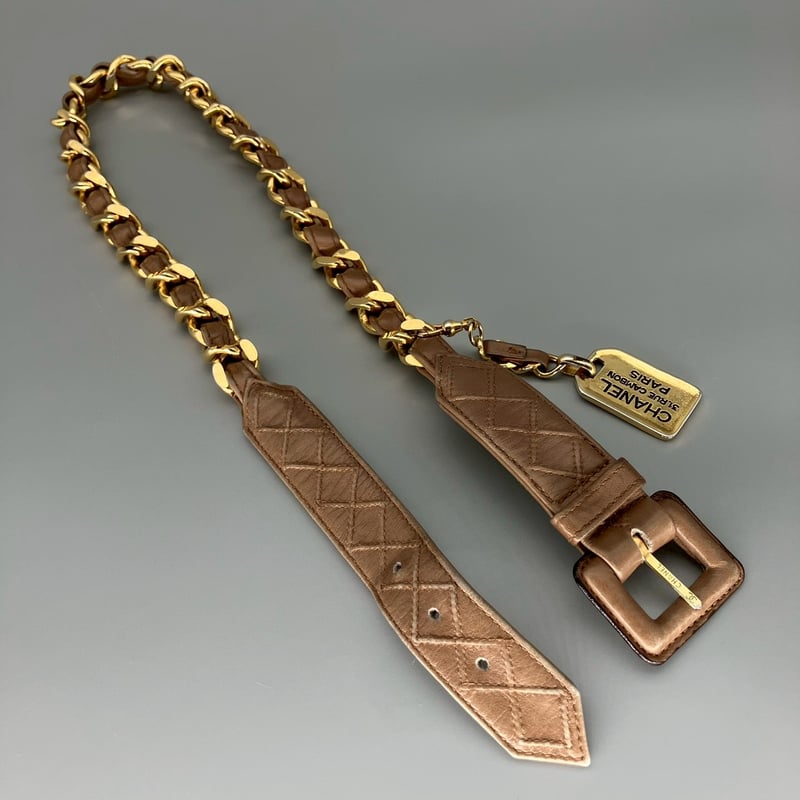 CHANEL (シャネル) ヴィンテージ 31 RUE CAMBON レザー チェーン ベルト