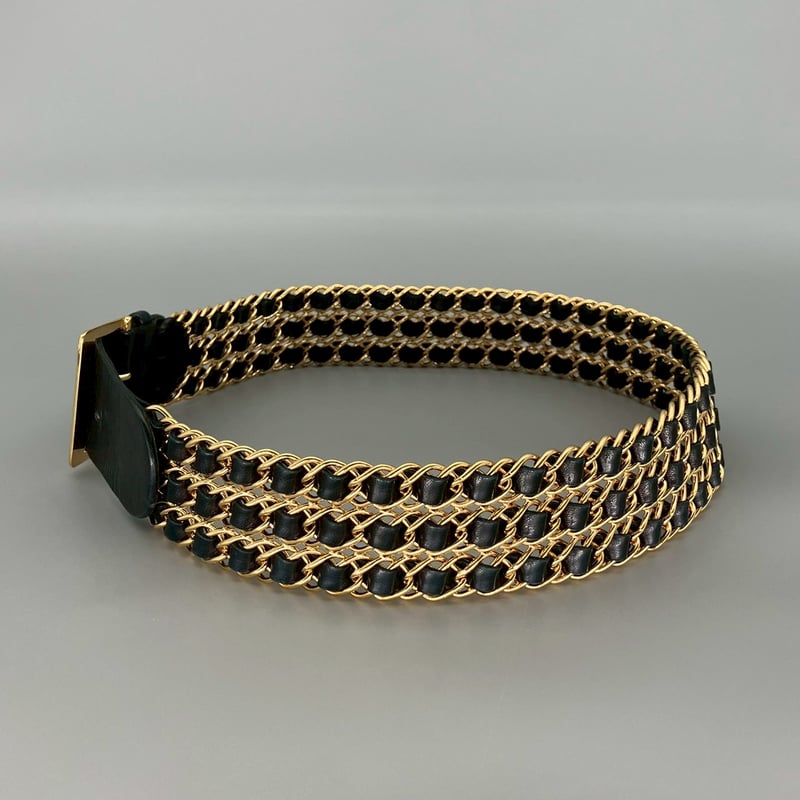 CHANEL (シャネル) ヴィンテージ ココマーク 三連チェーン ベルト