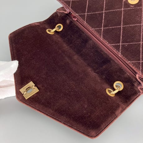 CHANEL (シャネル) ヴィンテージ ベロア ベルベット ターンロック ココマーク ハンドバッグ