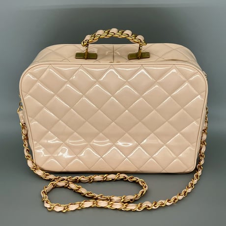 CHANEL (シャネル) ヴィンテージ パテントレザー エナメル バニティ ショルダーバッグ ハンドバッグ