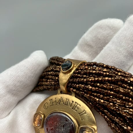 CHANEL (シャネル) ヴィンテージ 31 RUE CAMBON ココマーク グリポア カラーストーン ビーズ ネックレス
