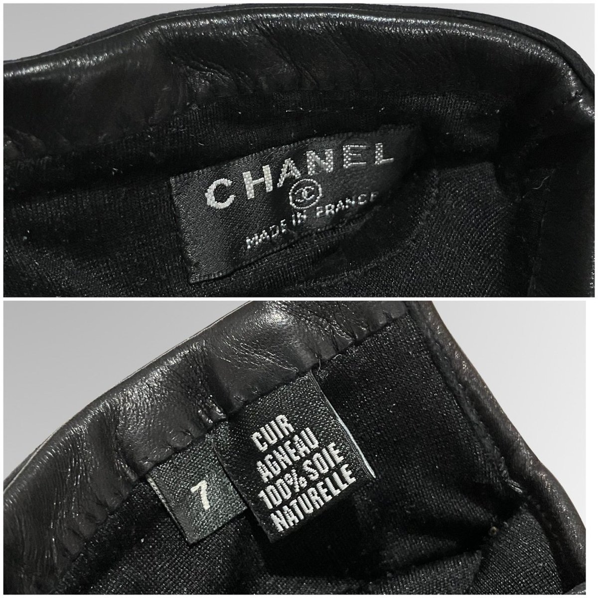 CHANEL シャネル ココマーク 手袋 グローブ レザー ブラック サイズ7 CHANEL シャネル 手袋 AAA411 B17819 レディース カシミア ココ