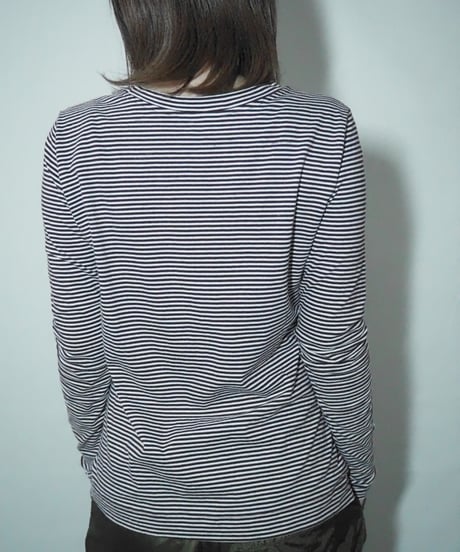 purple border long sleeve tee