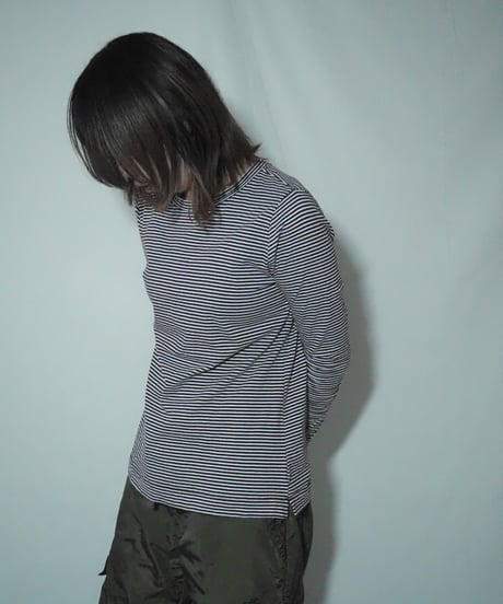 purple border long sleeve tee